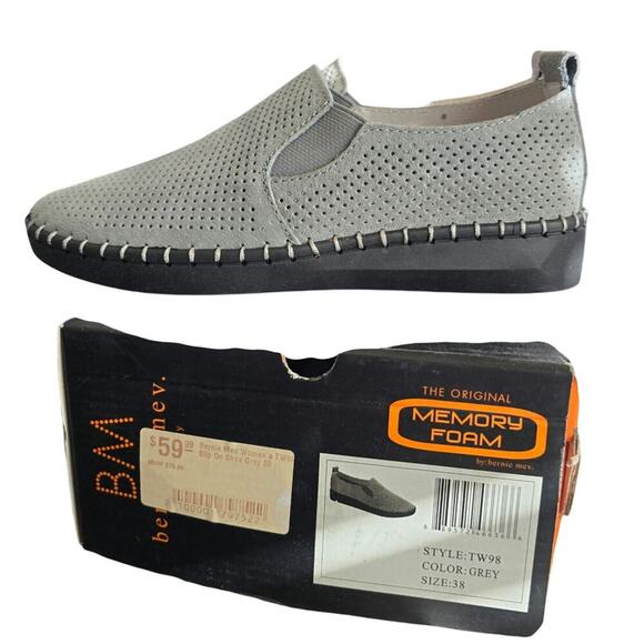 NWT Bernie Mev Women's Slip On Shoe Grey Comfort Size 36 US(5-5.5) Suede - Picture 4 of 12